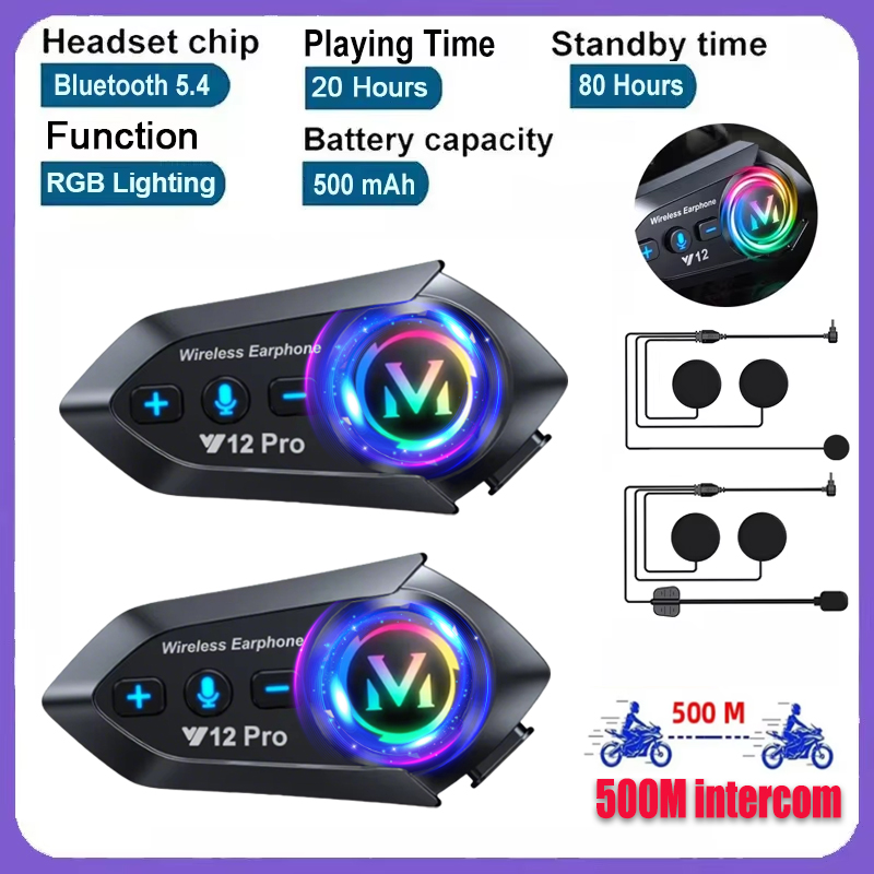 Universal Motorcycle Helmet Intercom Headset - Intercomunicador para Motocicleta Y20 Pro 1/2x