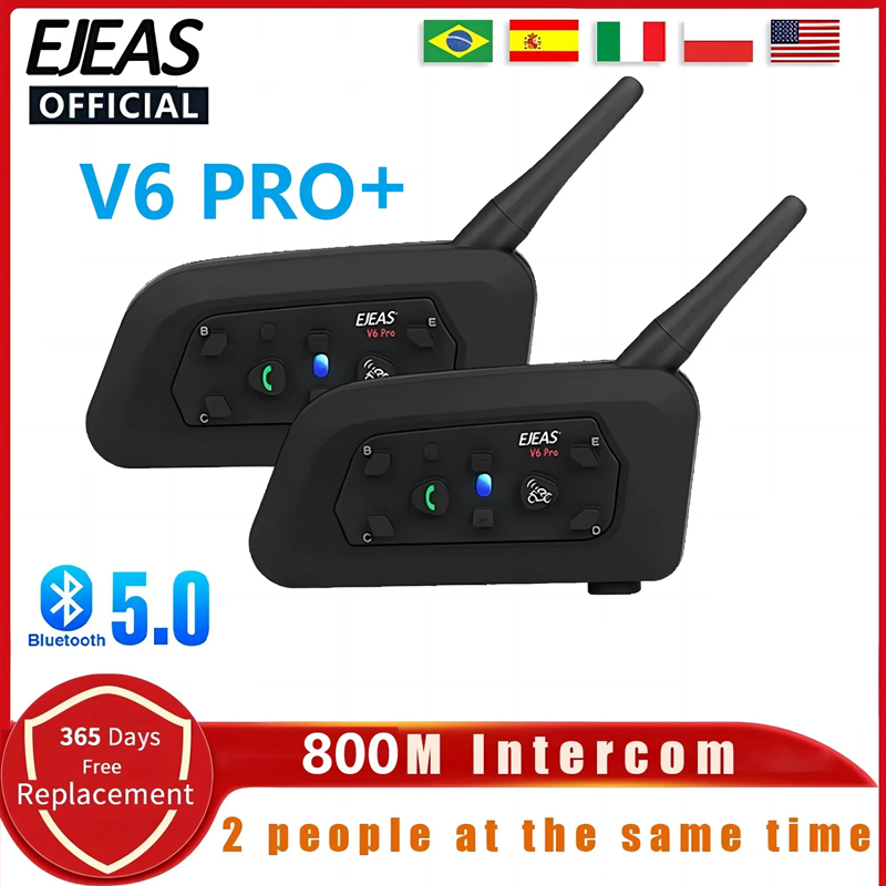 Universal Motorcycle Helmet Intercom Headset - EJEAS V6 PRO Motocicleta Capacete Headset