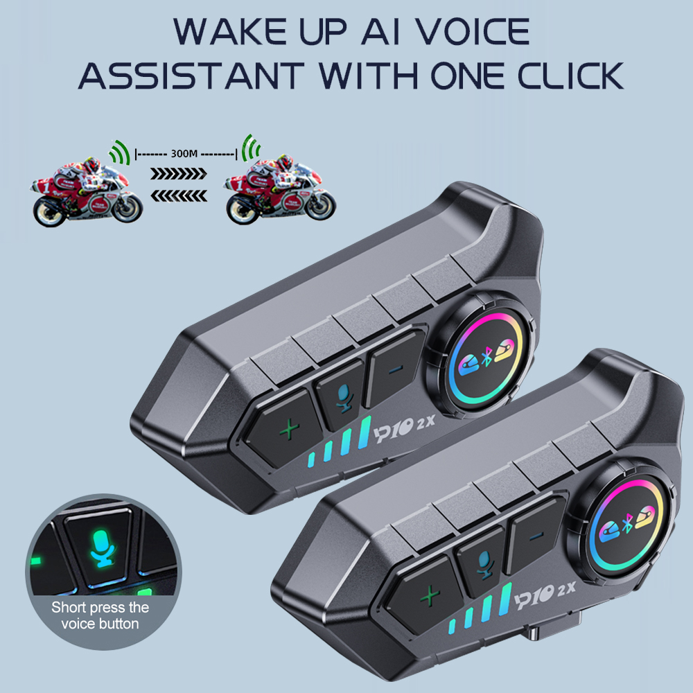 Universal Motorcycle Helmet Intercom Headset - Y10 2x motocicleta interfone fone de