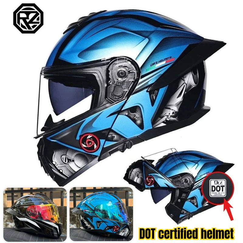 Full Face Motorcycle Helmet With Bluetooth - Capacete de Motocicleta Certificado DOT, Capacete