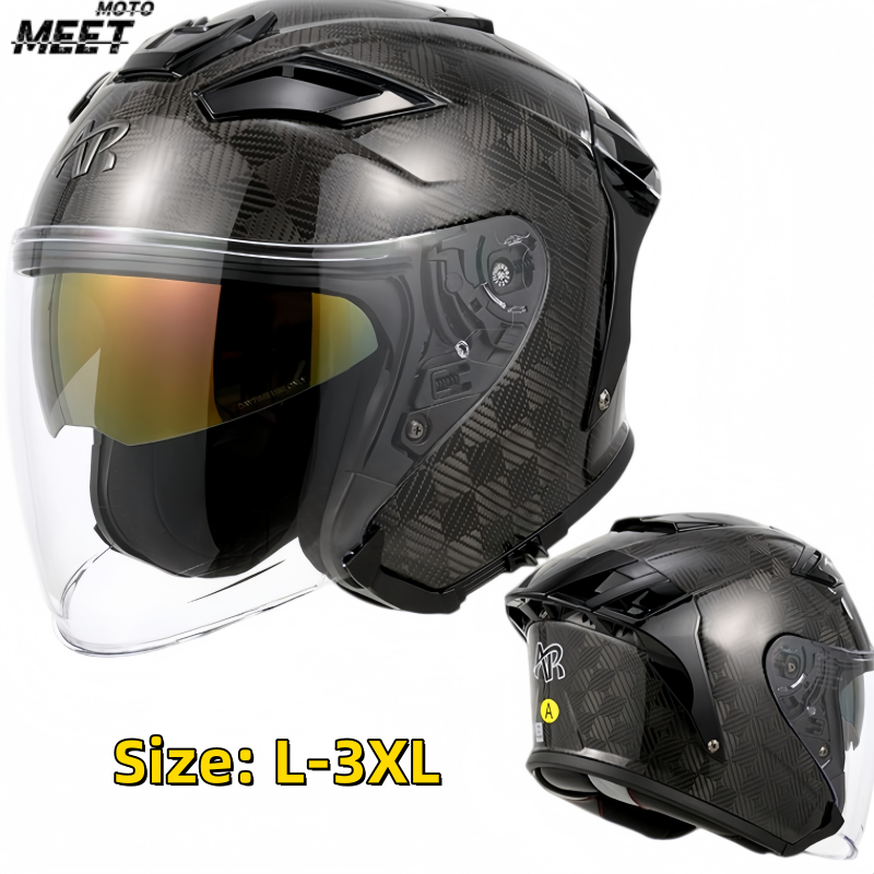 Carbon Fiber Lightweight Motorcycle Helmet - Capacete de Motocicleta Integral, Fecho de