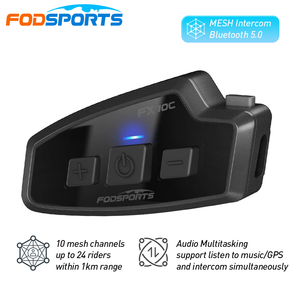 Universal Motorcycle Helmet Intercom Headset - Fodsports fx 10c motocicleta malha interfone