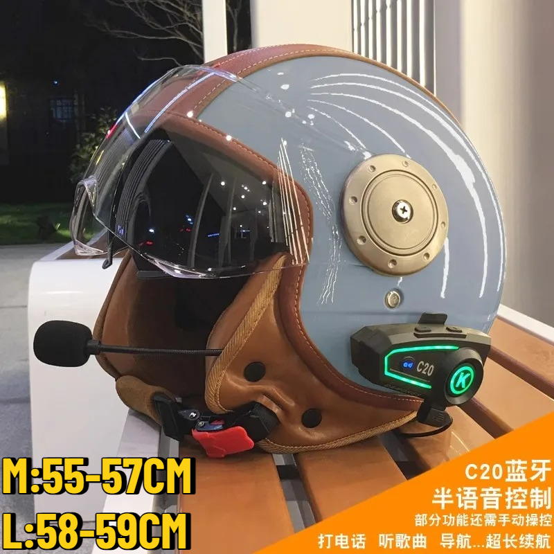 Full Face Motorcycle Helmet With Bluetooth - Capacete Elétrico Unissex com Espelho Duplo,