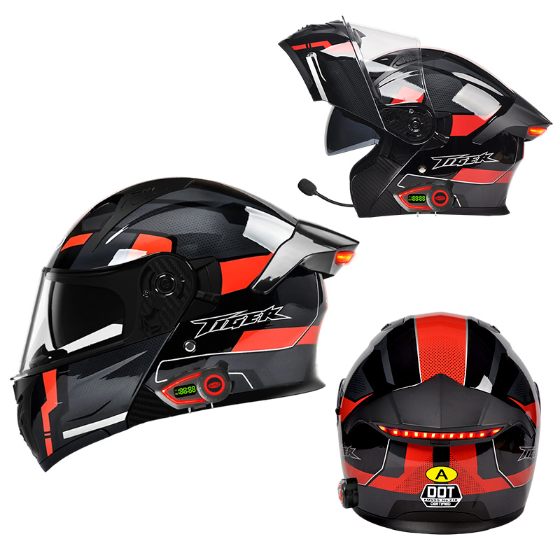 Capacete de Moto com Luz Trase - Full Face Motorcycle Helmet With Bluetooth avaliação e preço