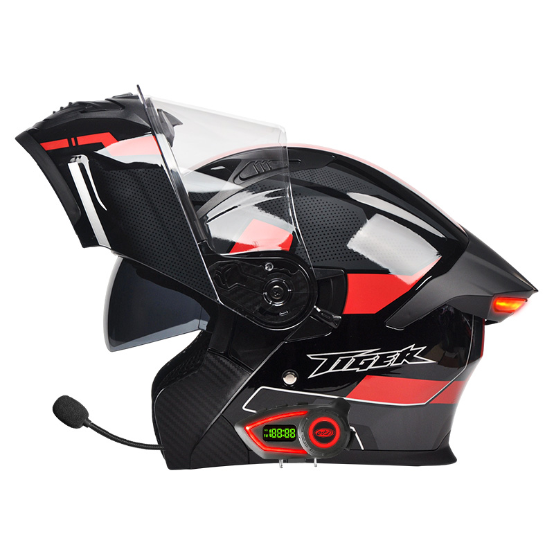 Capacete de Moto com Luz Trase - Full Face Motorcycle Helmet With Bluetooth avaliação e preço