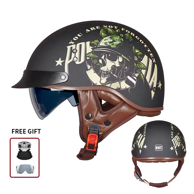 Capacete de Motocicleta Vintag - Vintage Open Face Retro Helmet avaliação e preço