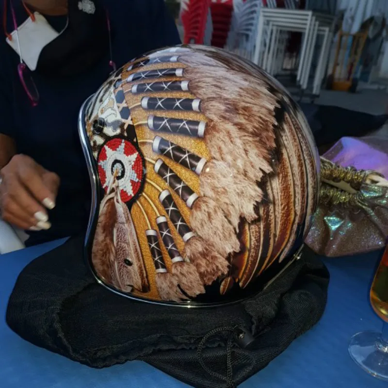Capacete da motocicleta da car - Vintage Open Face Retro Helmet avaliação e preço