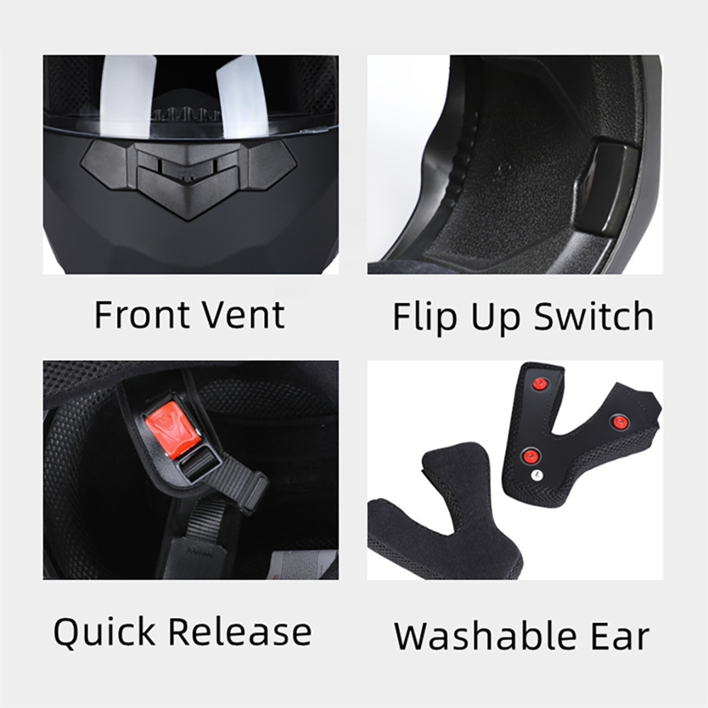 Lente dupla modular capacete d - Modular Flip Up Motorcycle Helmet Dot Approved avaliação e preço