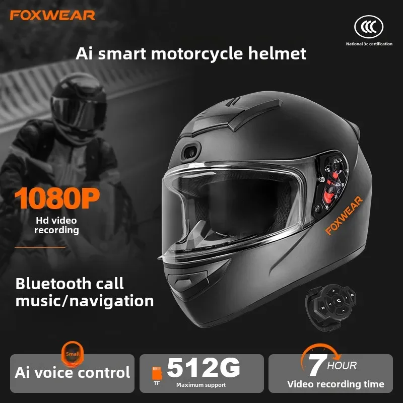 Capacete de motocicleta AI Int - Full Face Motorcycle Helmet With Bluetooth avaliação e preço