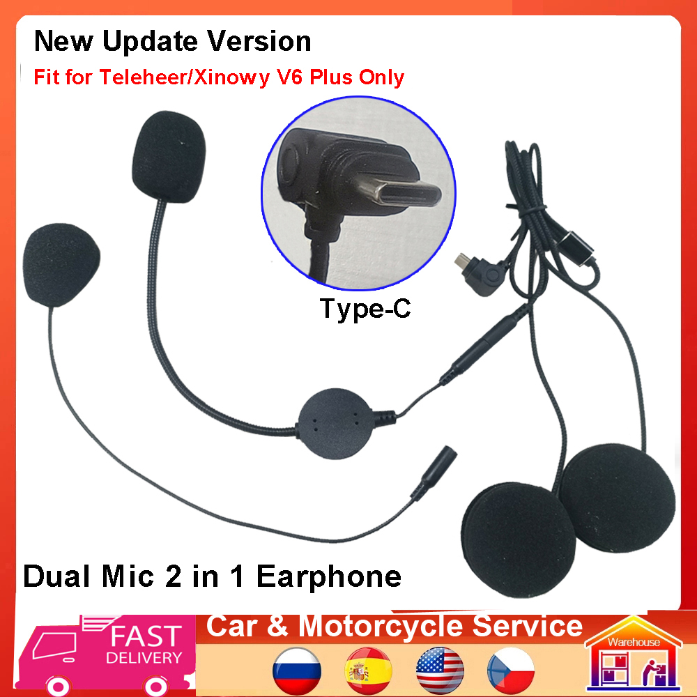 Fone de ouvido tipo C 2 em 1 c - Universal Motorcycle Helmet Intercom Headset avaliação e preço