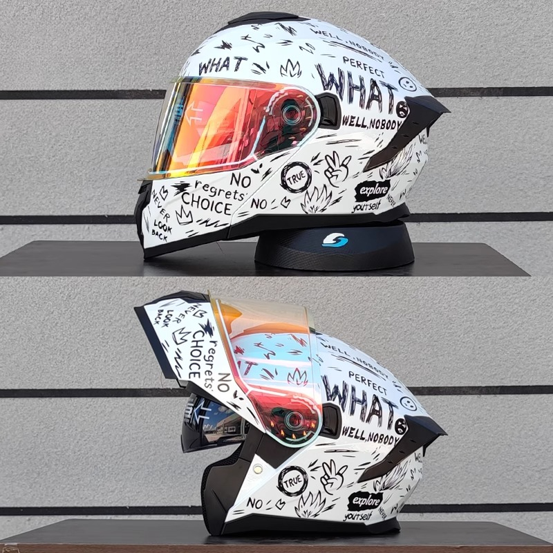 Novo capacete modular de motoc - Full Face Motorcycle Helmet With Bluetooth avaliação e preço