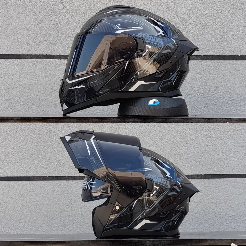 Novo capacete modular de motoc - Full Face Motorcycle Helmet With Bluetooth avaliação e preço
