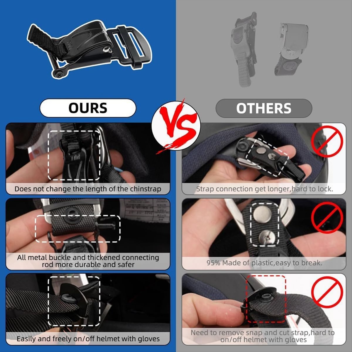 Kit de Substituição de Fivela  - Quick Release Buckle Motorcycle Helmet avaliação e preço