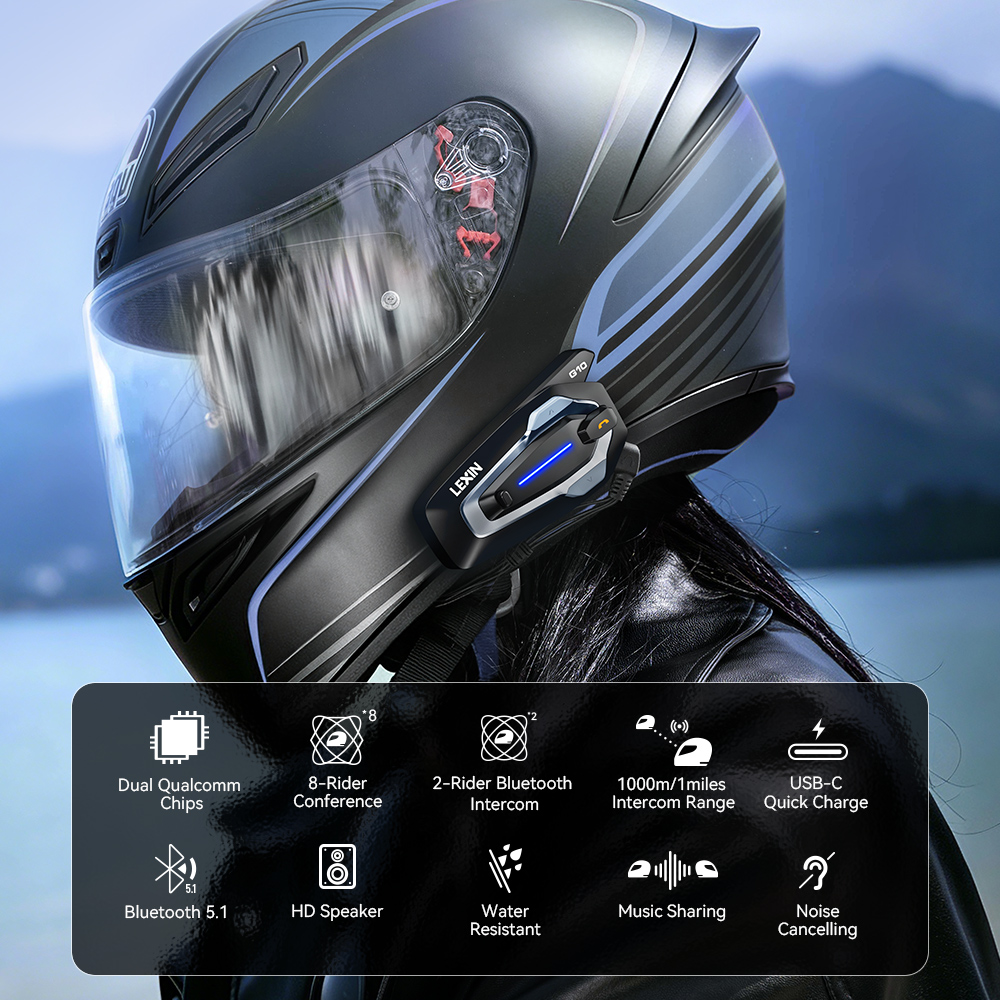 NEW-LEXIN G10 Intercomunicador - Universal Motorcycle Helmet Intercom Headset avaliação e preço