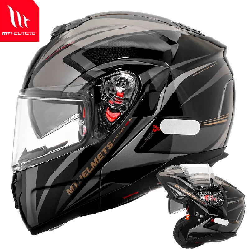 2025 original mt atom sv flip  - Full Face Motorcycle Helmet With Bluetooth avaliação e preço