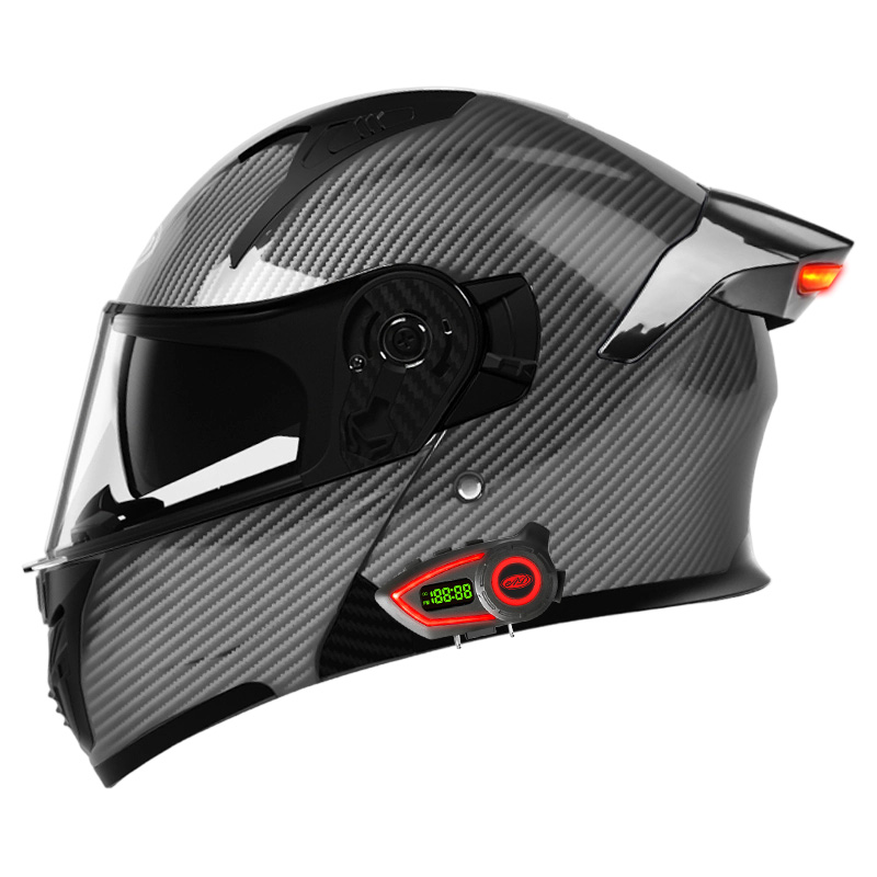 Capacetes de Motocicleta em Ma - Full Face Motorcycle Helmet With Bluetooth avaliação e preço