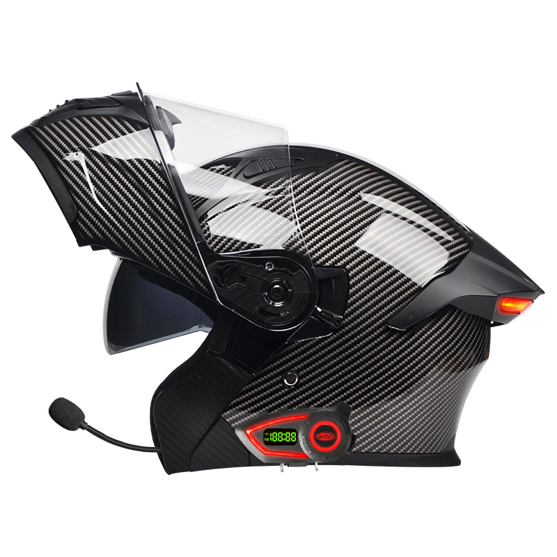 Capacetes de Motocicleta em Ma - Full Face Motorcycle Helmet With Bluetooth avaliação e preço