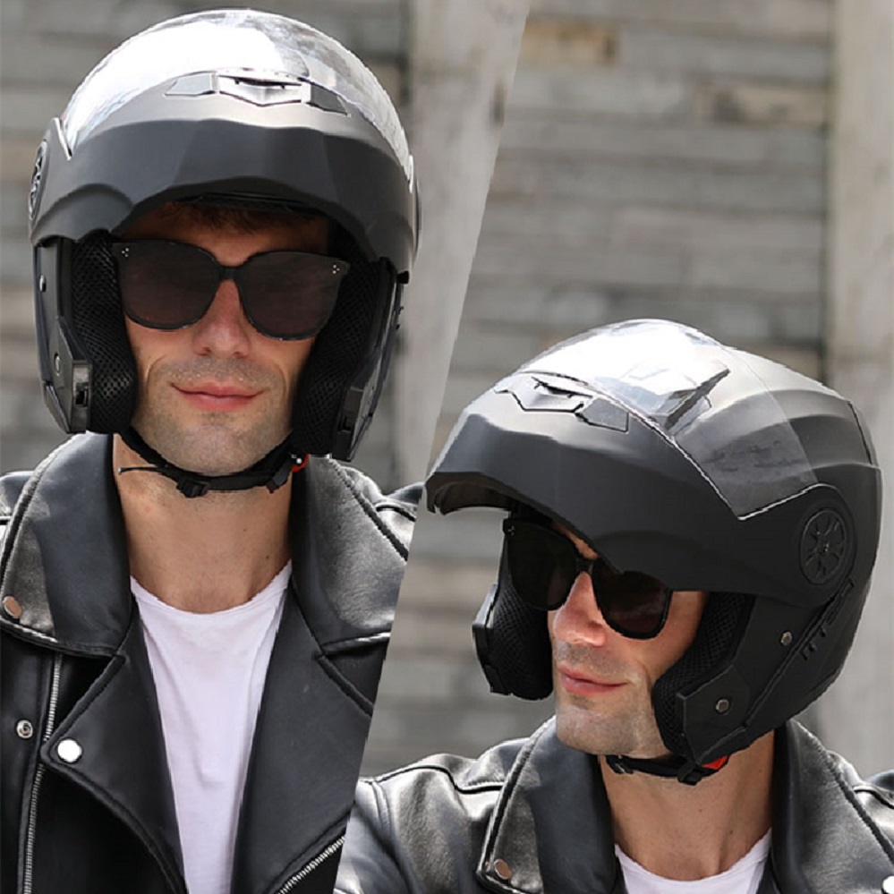 Personalizado rosto cheio casc - Full Face Motorcycle Helmet With Bluetooth avaliação e preço